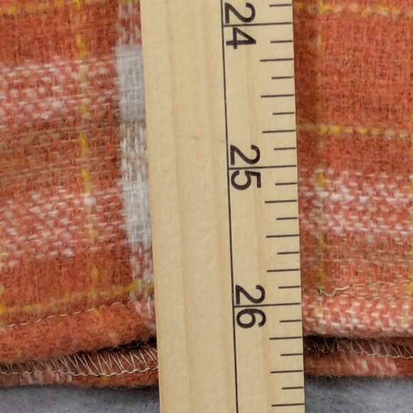 Easel Shacket Womens S Orange Plaid Lumberjack 90s Grunge Streetwear Fall Wool - Picture 6 of 9